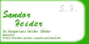 sandor heider business card